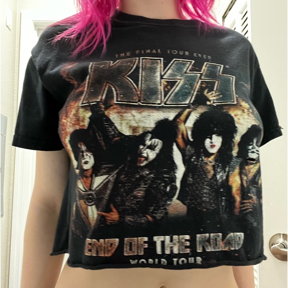 kiss end of the road world tour crop top women’s - Picture 3 of 3